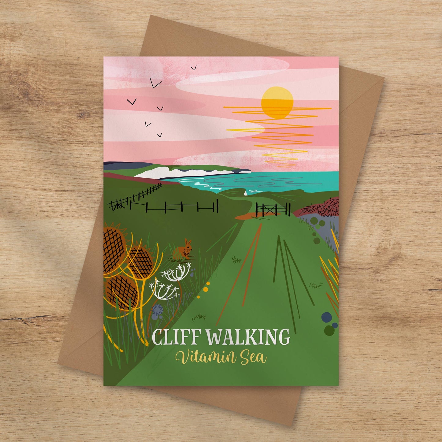 Greeting Card - Cliff walking - illustrated by Onneke