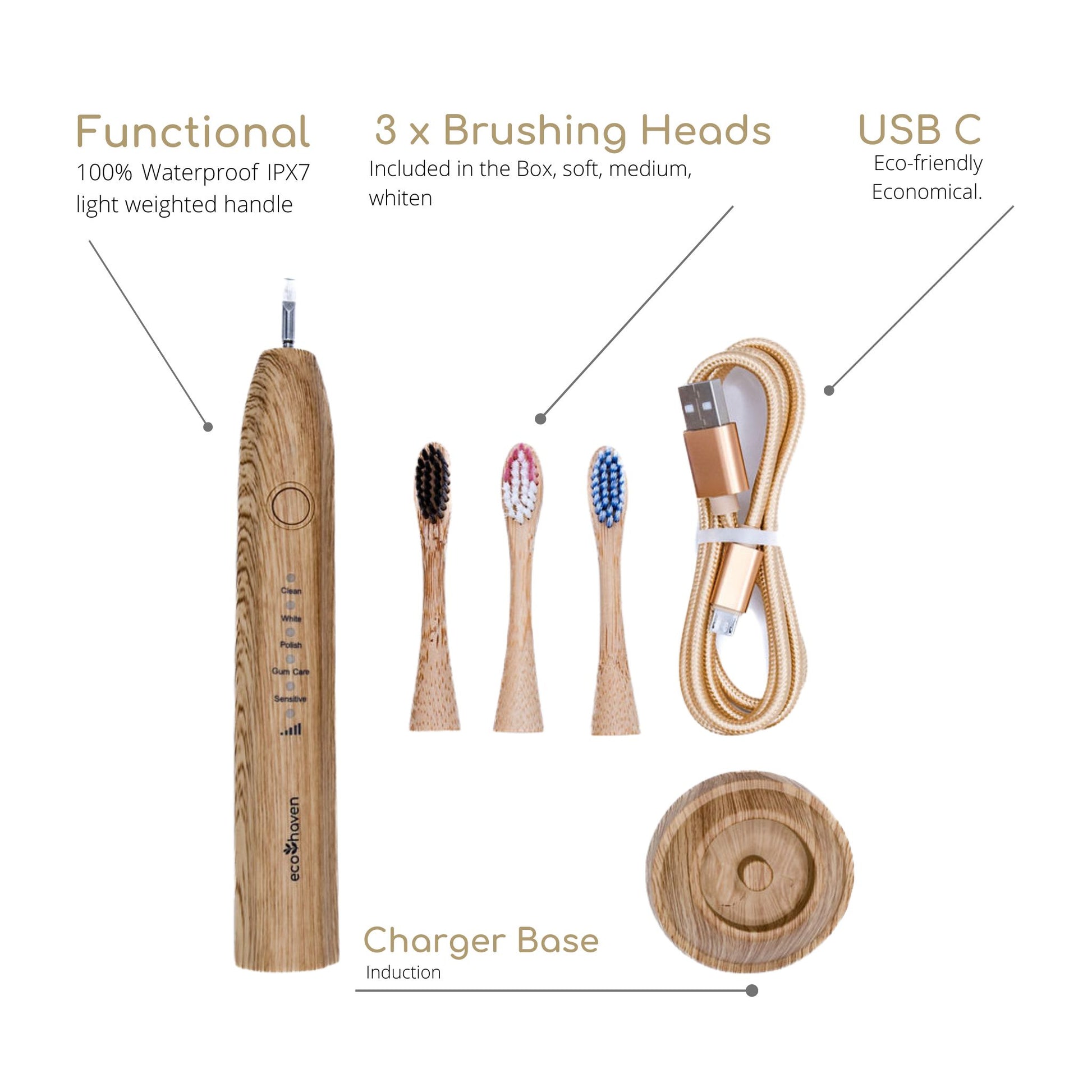 Plastic-Free Bamboo Electric Toothbrush