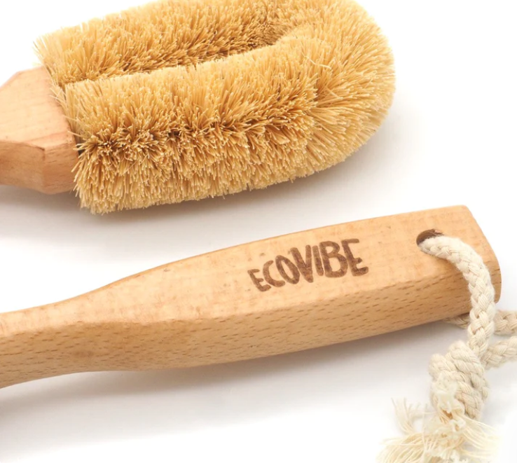 Coconut Dish Brush with Wooden Handle