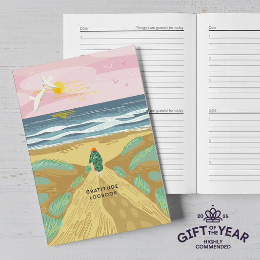 Gratitude Logbook - Over the Dunes Cover - Illustrated by Onneke