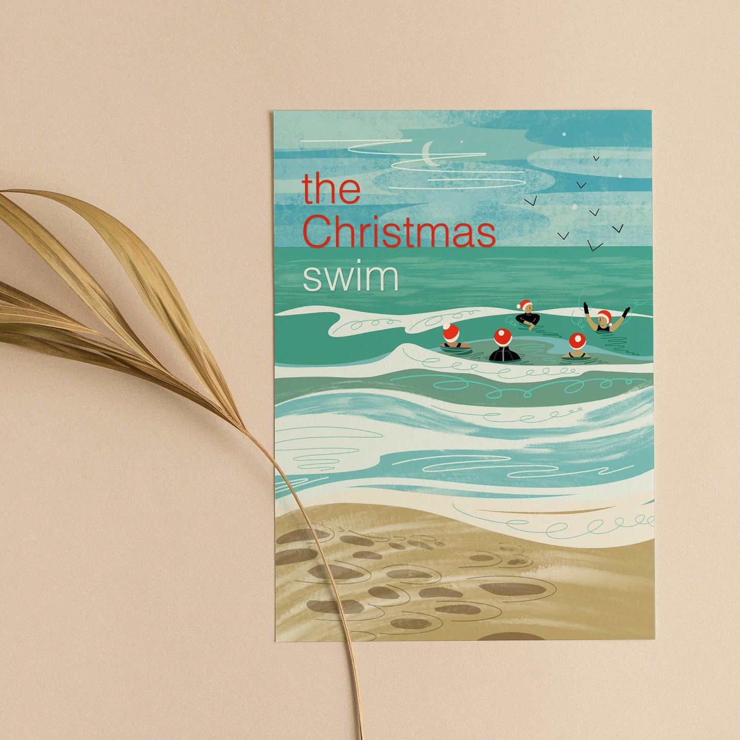 Christmas Swim - Greeting Card - Illustrated by Onneke