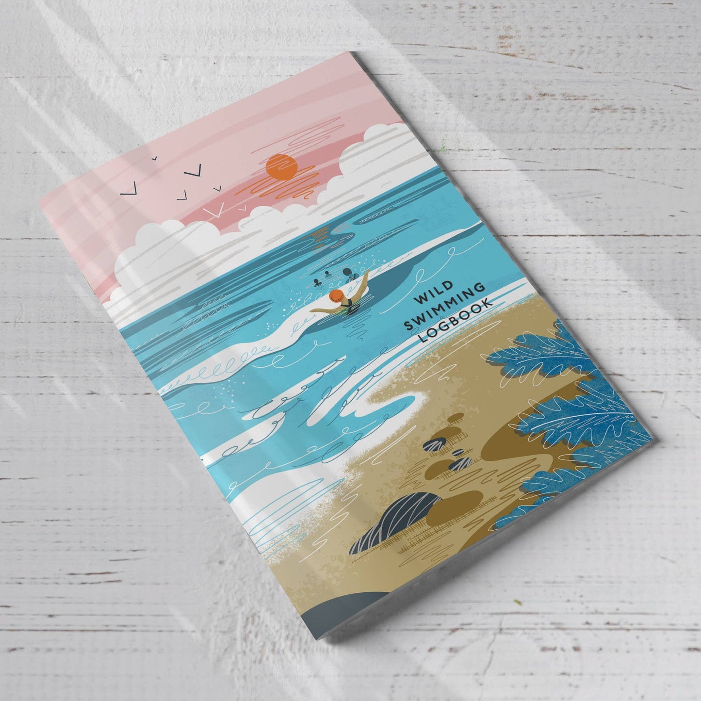 Wild swimming logbook into the sea - Illustrated by Onneke