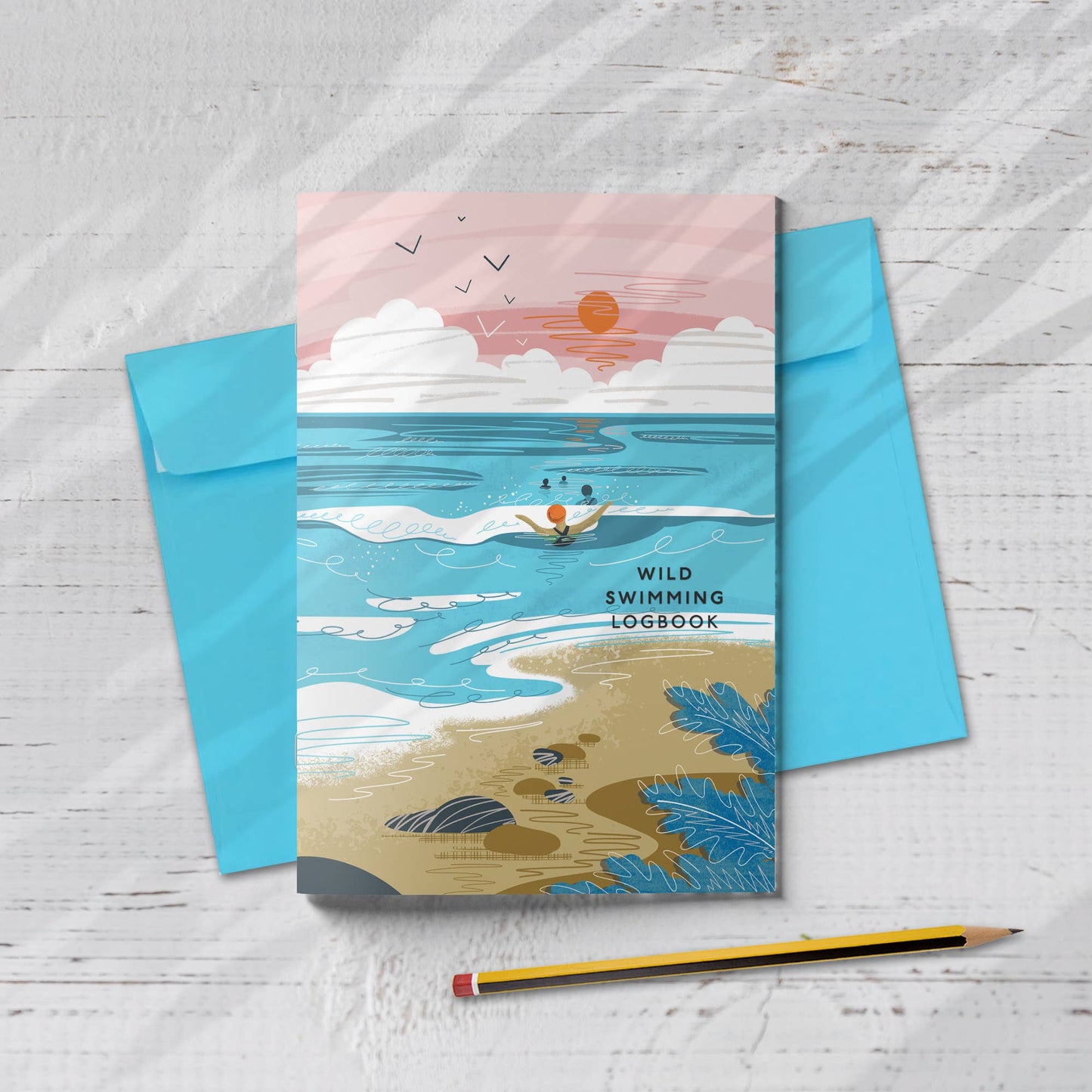 Wild swimming logbook into the sea - Illustrated by Onneke