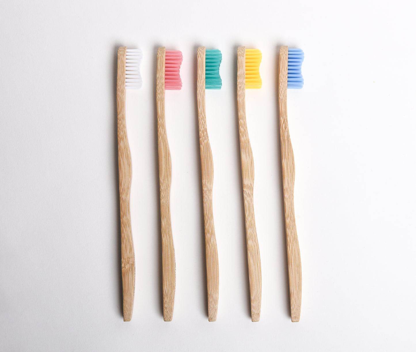 Ecohaven Bamboo Toothbrushes UK - Colourful- Pack of 5- Medium