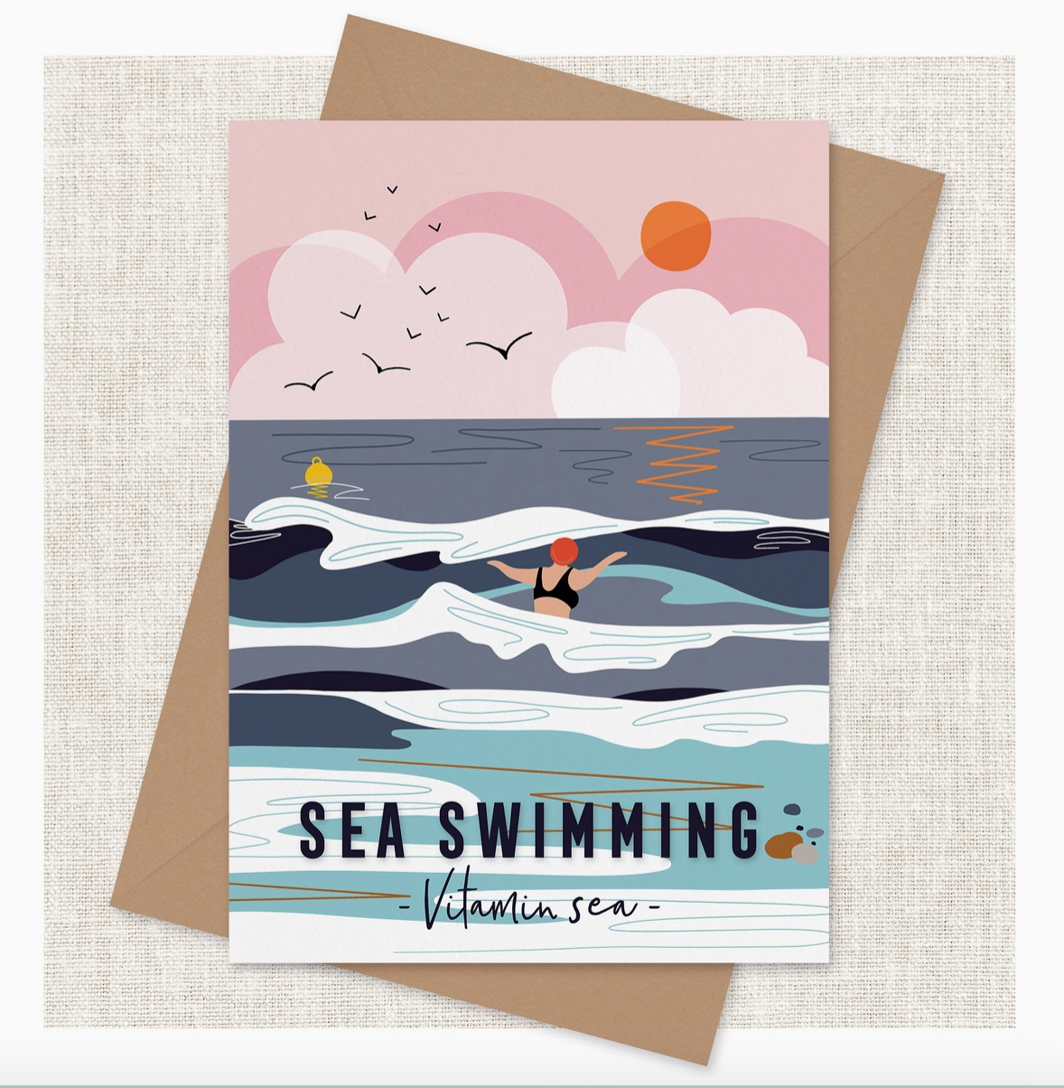 Greeting Card - Vitamin Sea - Sea Swimming - Wild Swimming - Onneke
