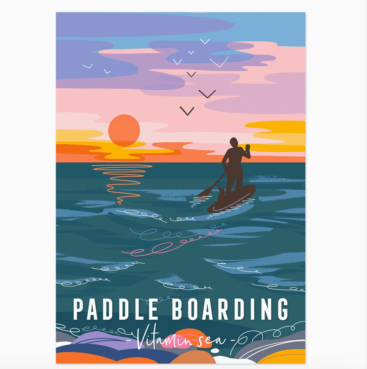 Greeting Card - Paddle Boarding - Onneke Illustrations