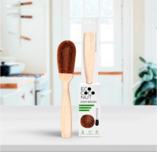 Coconut Dish brush with Wooden Handle