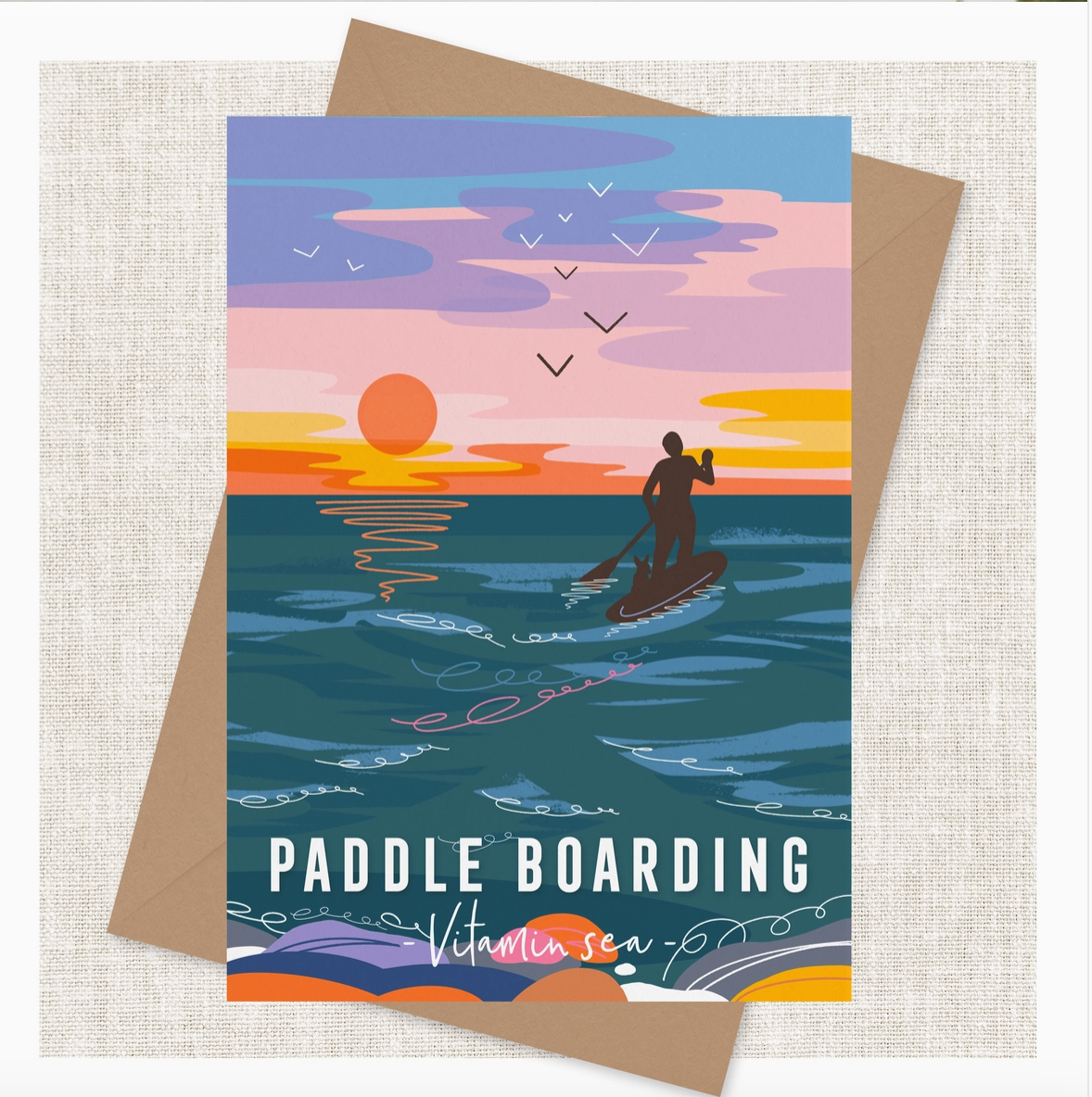 Greeting Card - Paddle Boarding - Onneke Illustrations