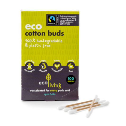 Organic Fairtrade Cotton Buds - plastic free - zero waste