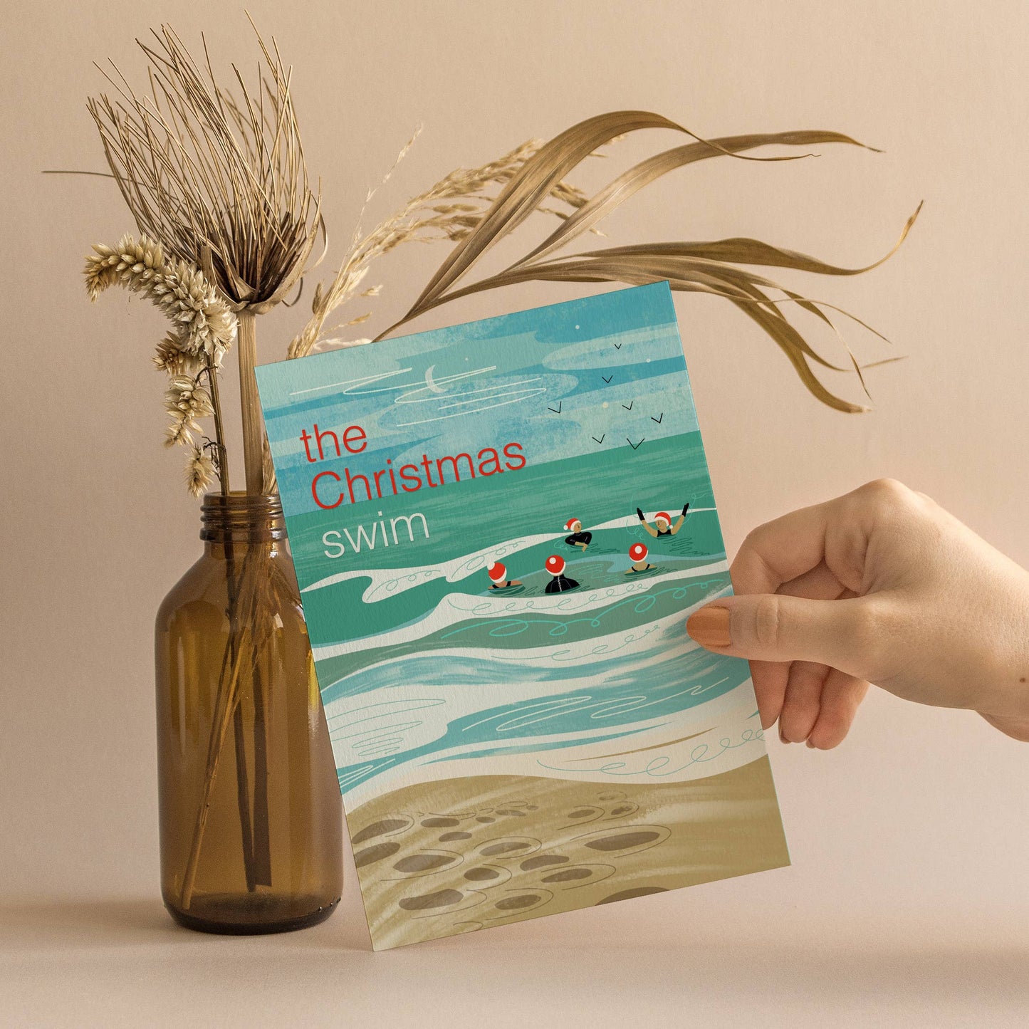 Christmas Swim - Greeting Card - Illustrated by Onneke