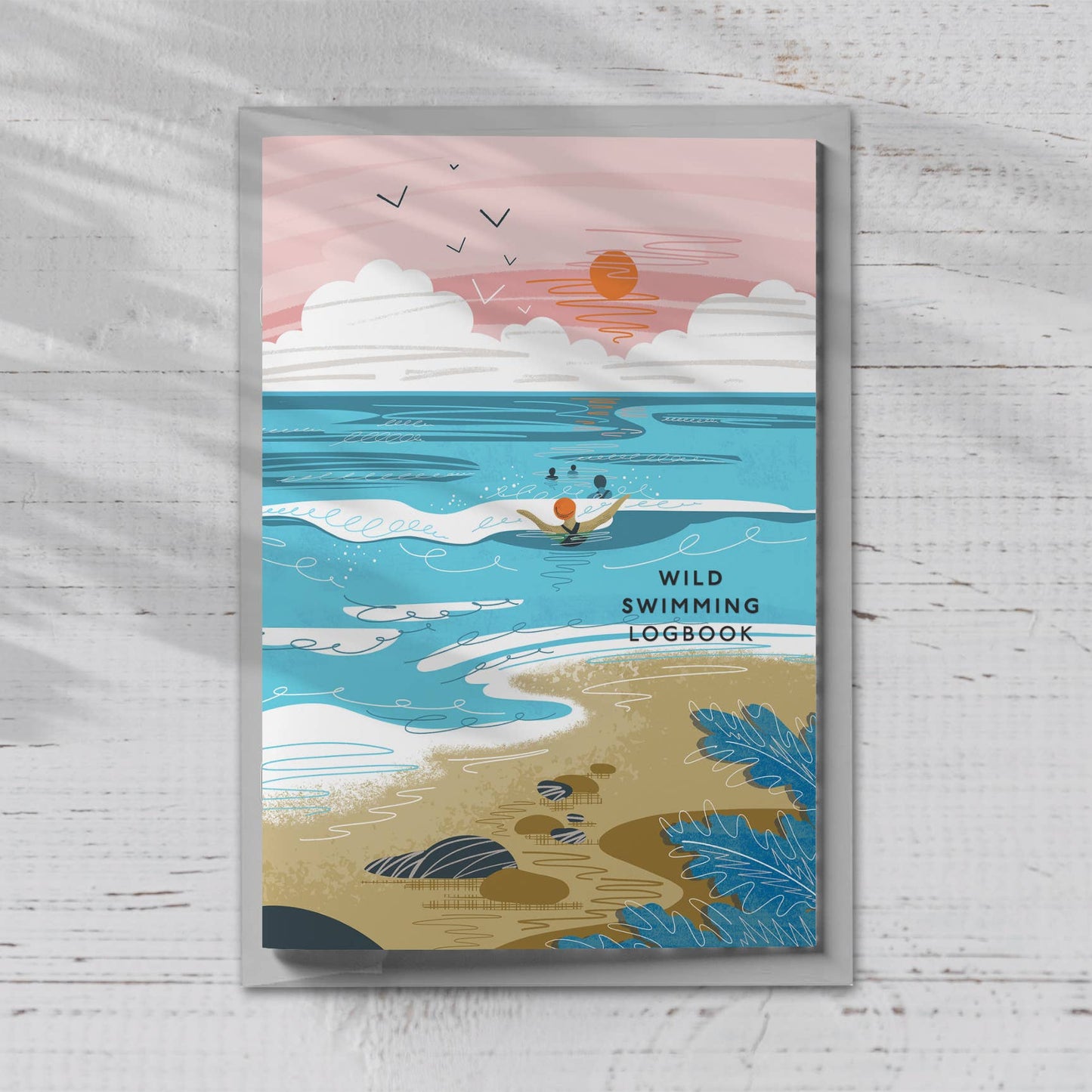 Wild swimming logbook into the sea - Illustrated by Onneke