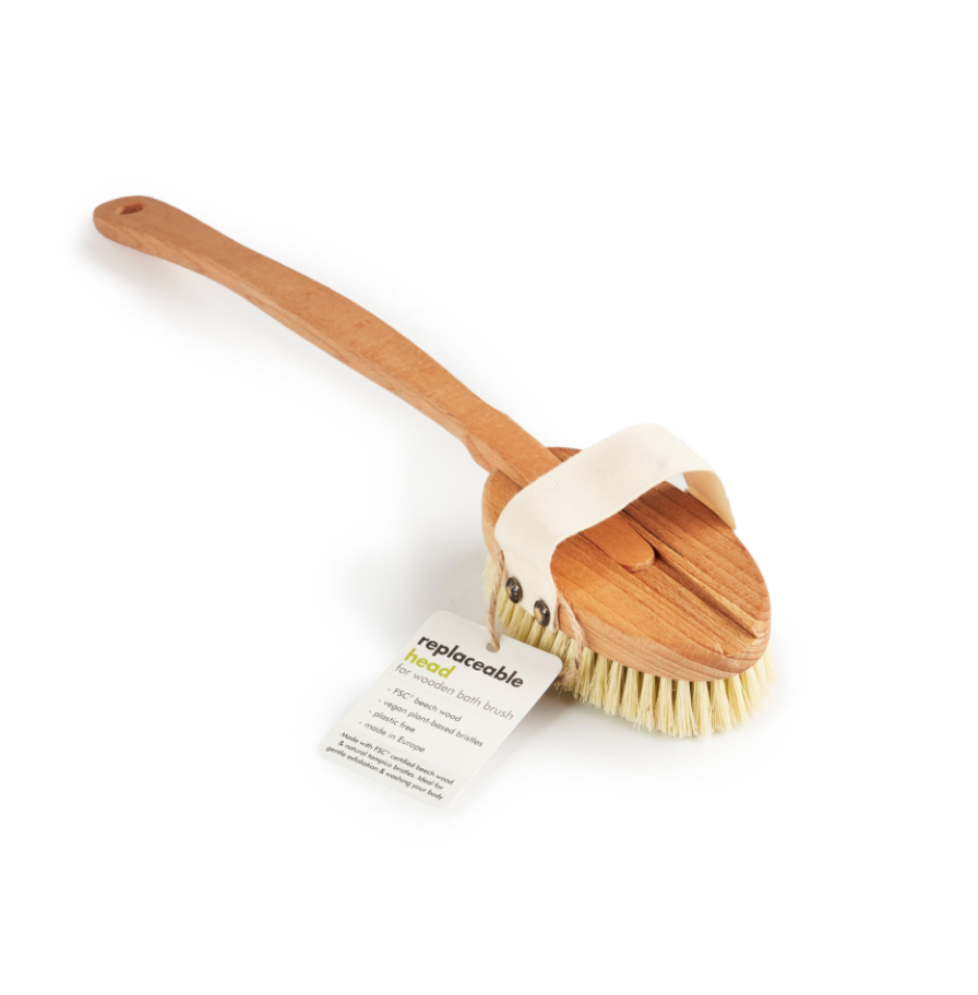 Wooden Bath Brush with a Replacement Head