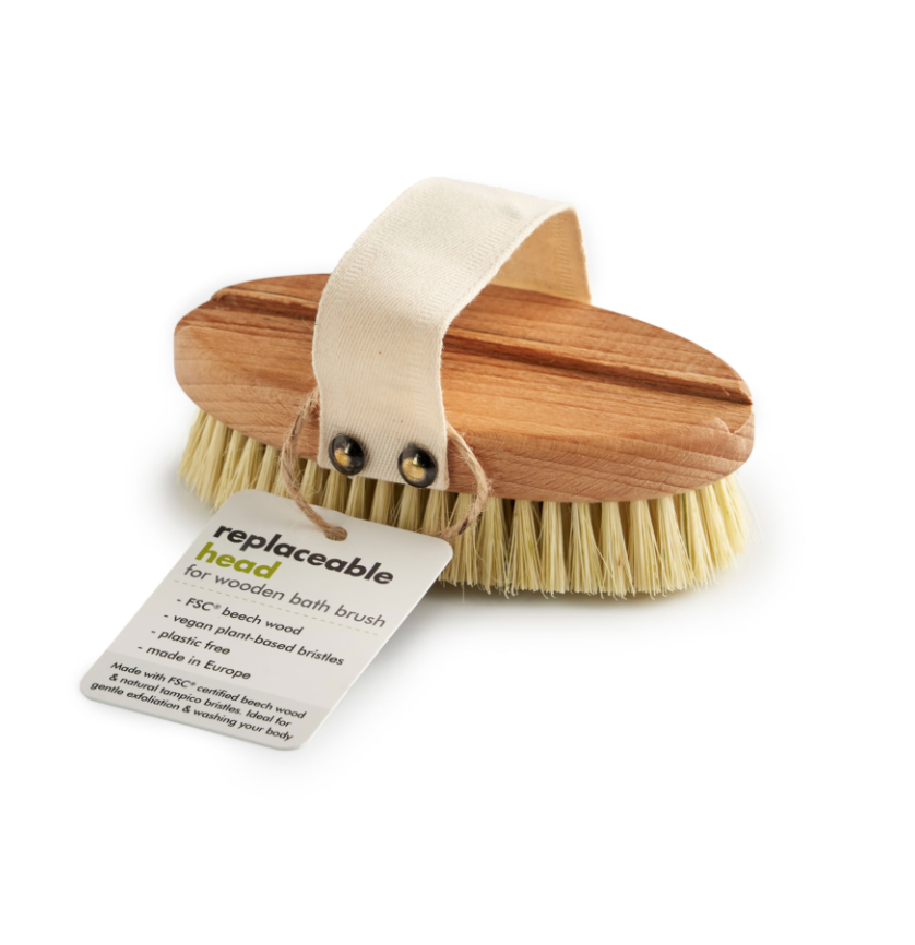 Wooden Bath Brush with a Replacement Head